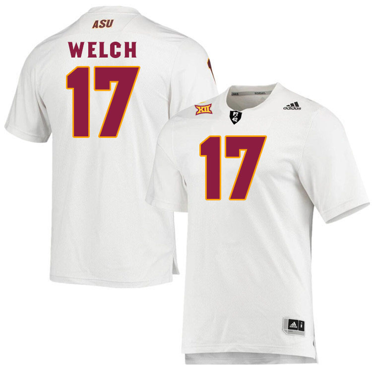 Men #17 Laterrence Welch Arizona State Sun Devils College Football Jerseys Stitched-White